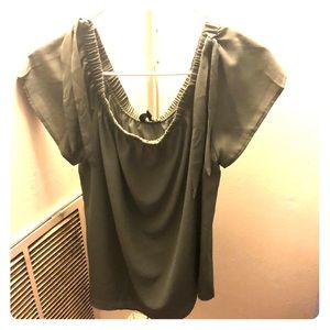 Olive green off the shoulder top